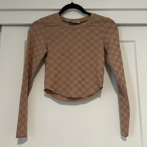 LNA dusty rose cropped long sleeve